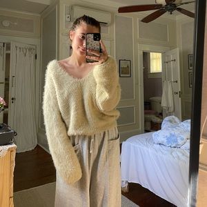 Eyelash oatmeal sweater